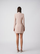 Faux pocket blazer dress with contrast trim